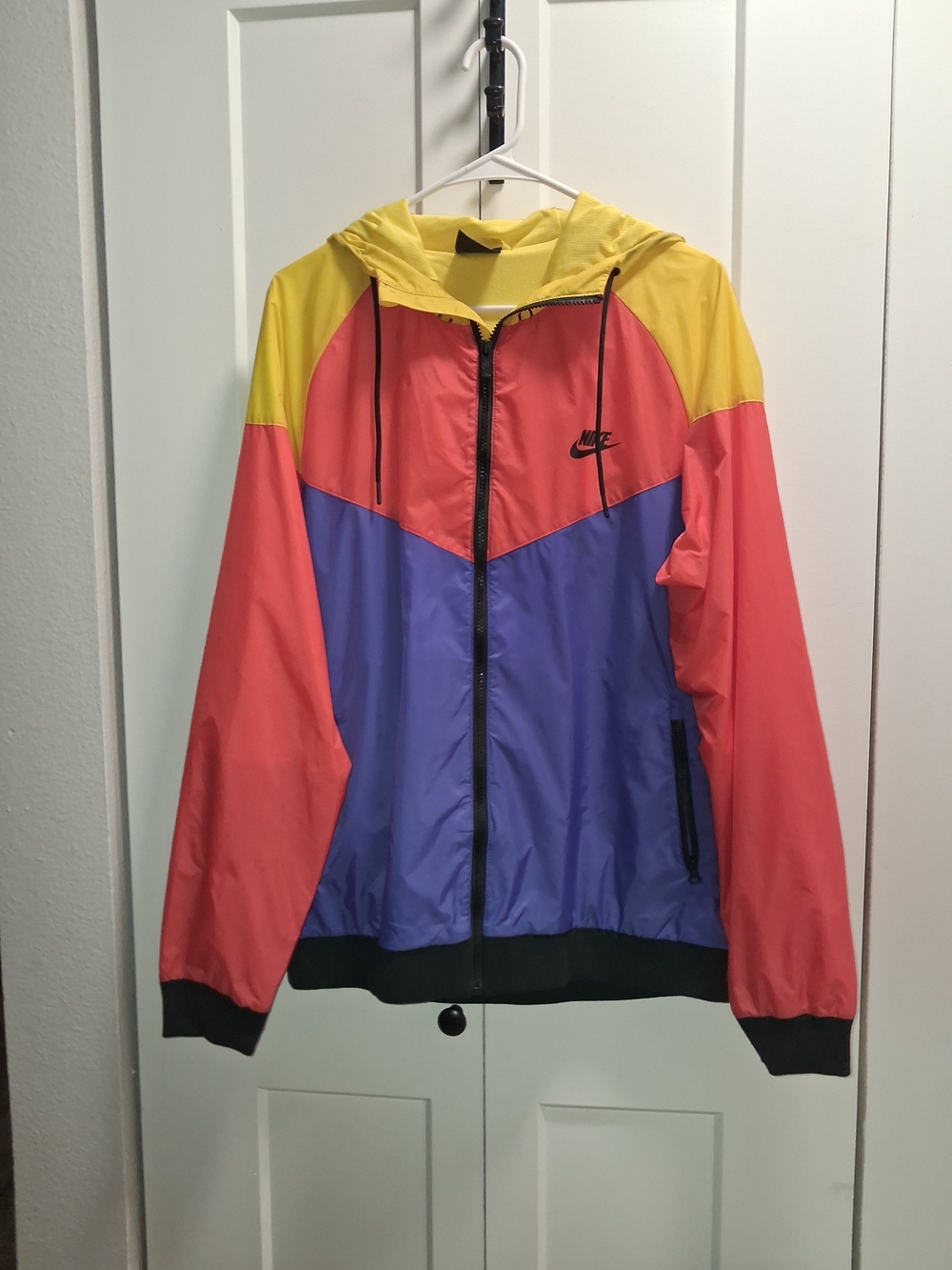 Nike Men’s Colorblock Hooded Windbreaker - Yellow/Coral/Purple